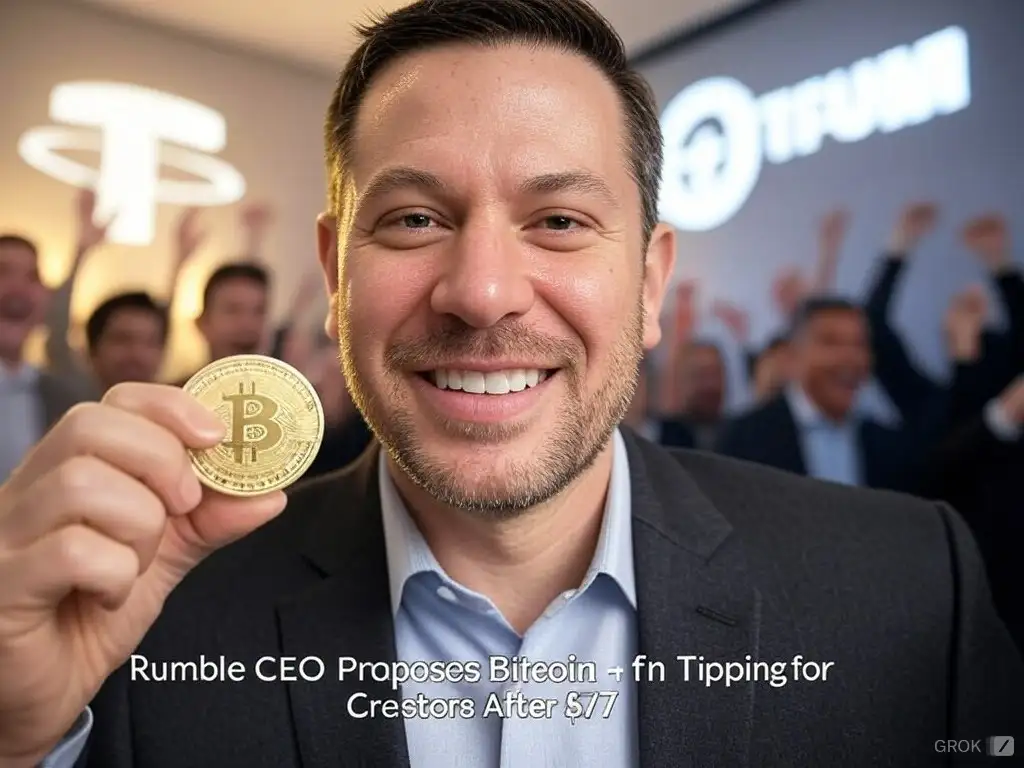 Rumble CEO Proposes Bitcoin Tipping for Creators After $775M Partnership with Tether